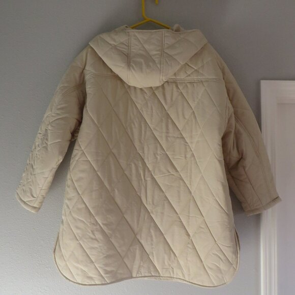 NWT White closet womens olsen short coat/jacket hooded size M/L cream #TF8187 - Picture 2 of 10